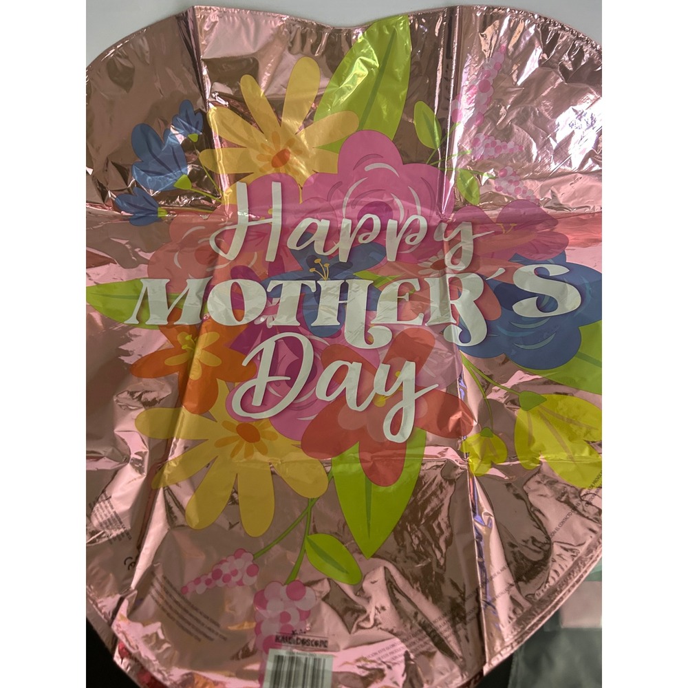 Mylar Balloon Mothers Day Floral Heart Pink Gold Foil Kaleidoscope 18 Inch x 5 - Picture 5 of 6